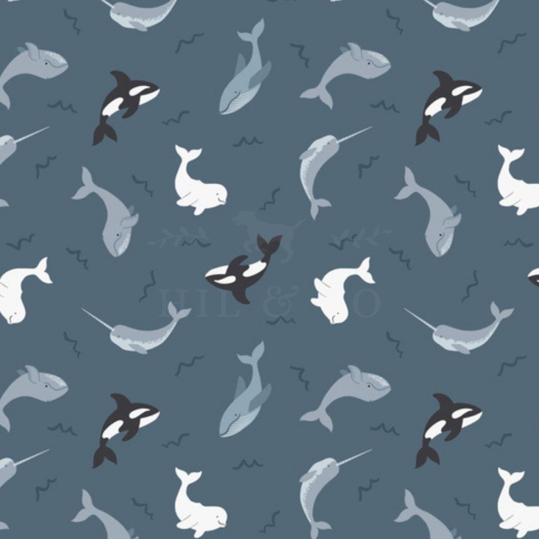 Arctic Whales Scrub Cap (Dark Blue)