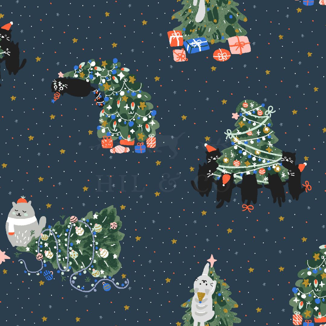 Catmas Trees Scrub Cap