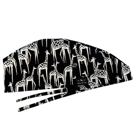 Giraffe Scrub Cap (Black)