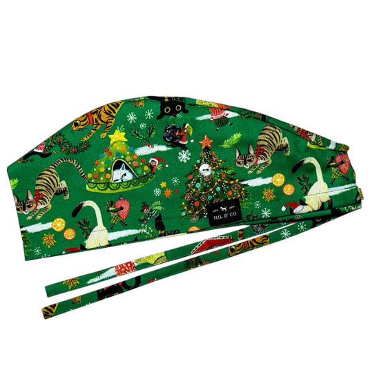 Here Comes Santa Claws Scrub Cap