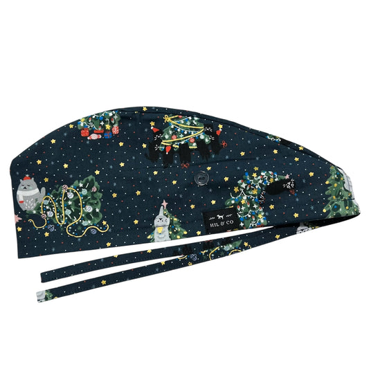 Catmas Trees Scrub Cap