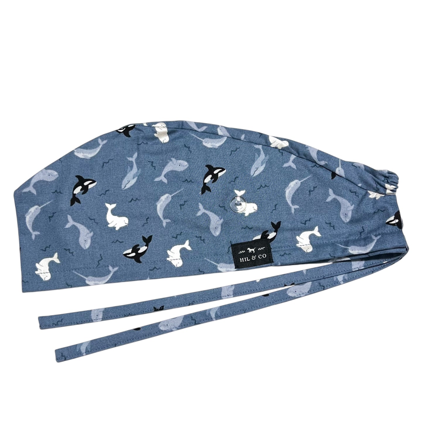 Arctic Whales Scrub Cap (Dark Blue)
