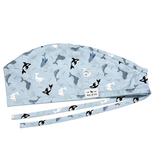 Arctic Whales Scrub Cap (Light Blue)