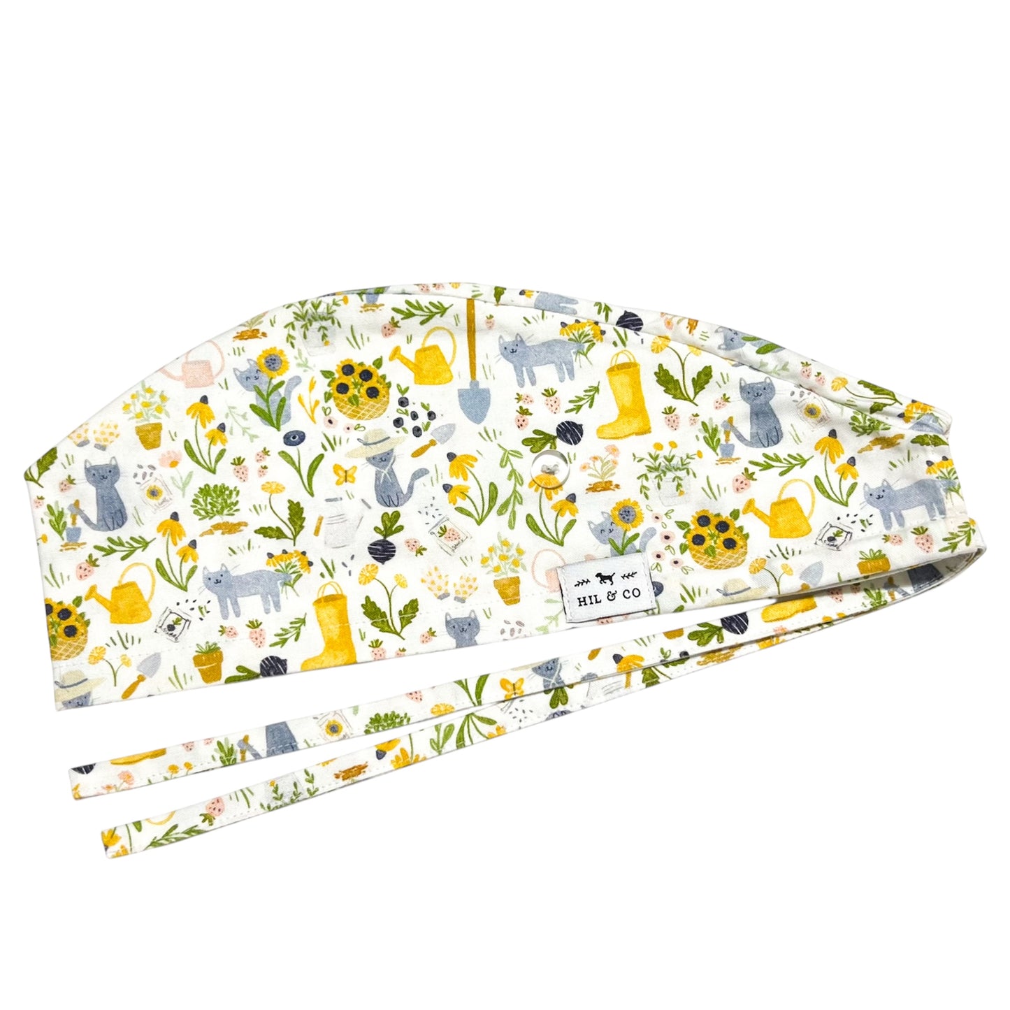 Gardening Cats Scrub Cap (White)