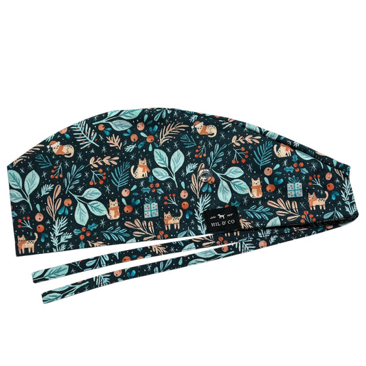 Meowy Christmas Scrub Cap