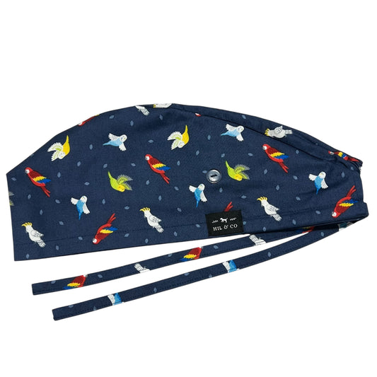 Mini Birds Scrub Cap (Navy)
