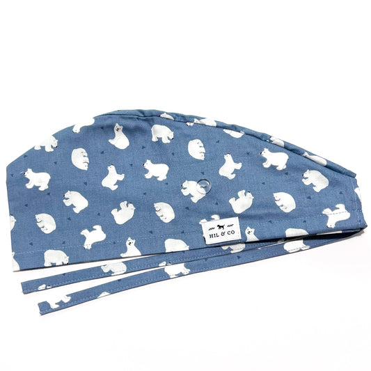 Mini Polar Bears Scrub Cap (Ocean)