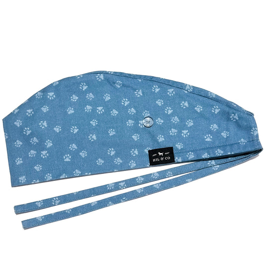 Paw Prints Scrub Cap (Blue)