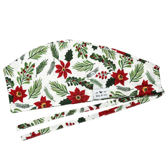Poinsettia Scrub Cap