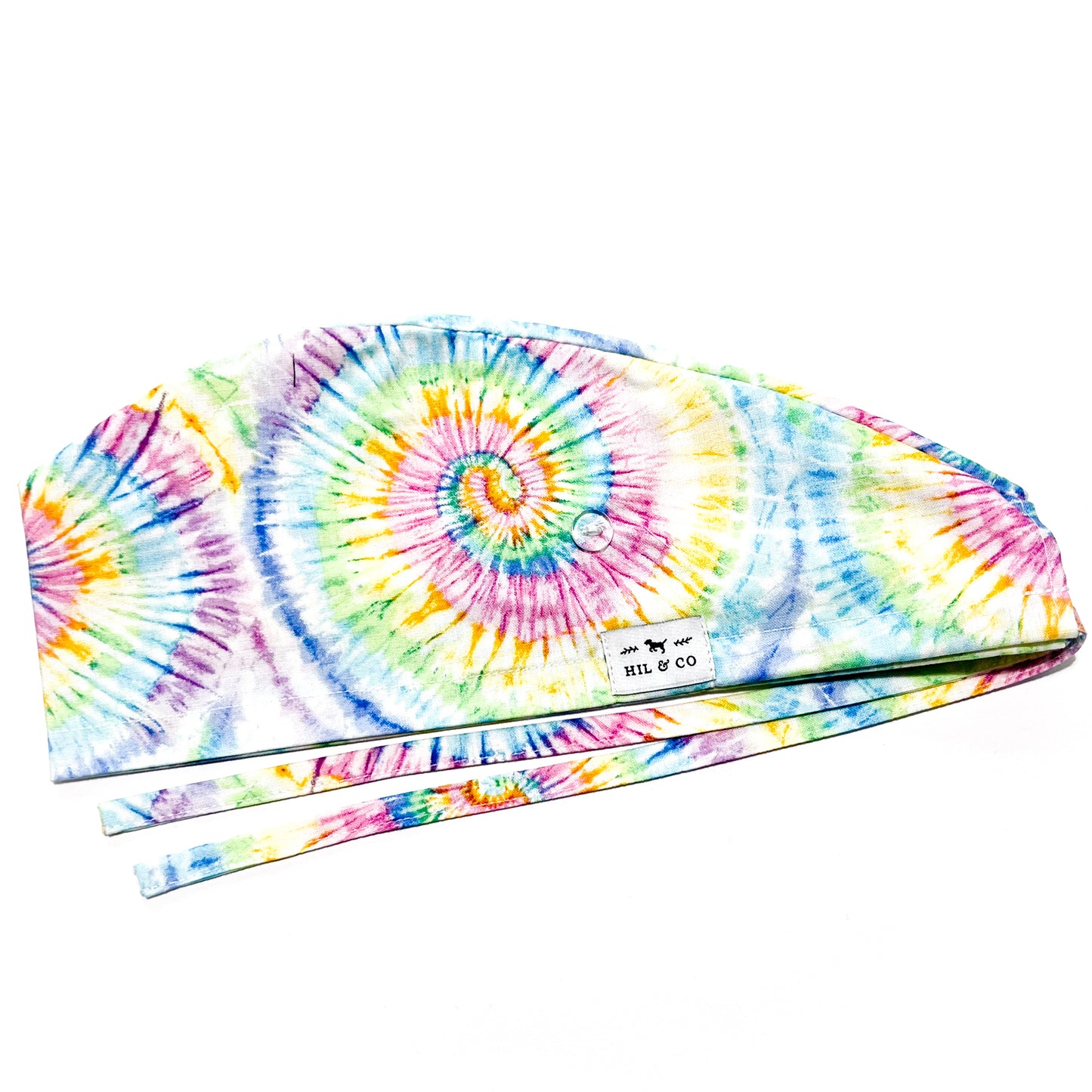 Rainbow Tie Dye Scrub Cap (Pastel)