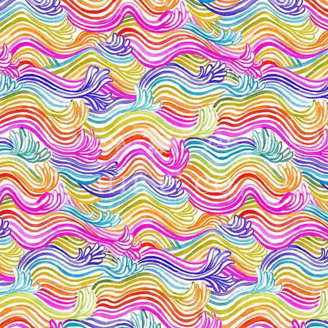 Rainbow Waves Scrub Cap