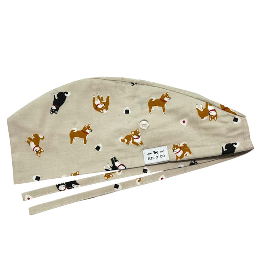 Shiba Inu Scrub Cap (Cream)