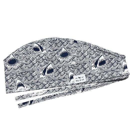 Stormy Sharks Scrub Cap
