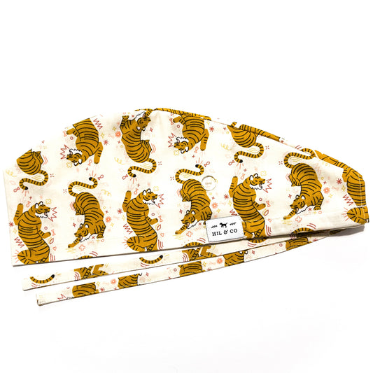 Tigers (cream) Scrub Cap