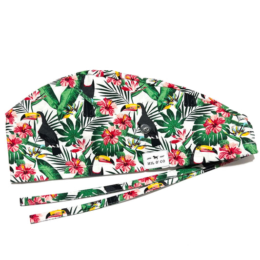 Toucans Scrub Cap (White)