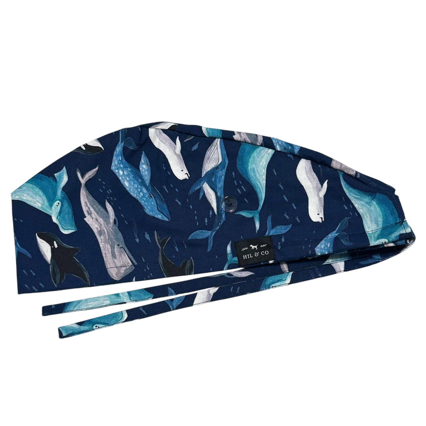 Whale Surf Scrub Cap (Navy)