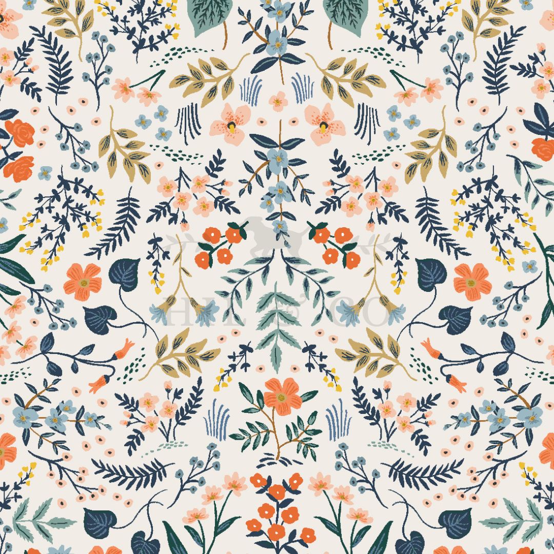 Wildwood Floral Scrub Cap (White)