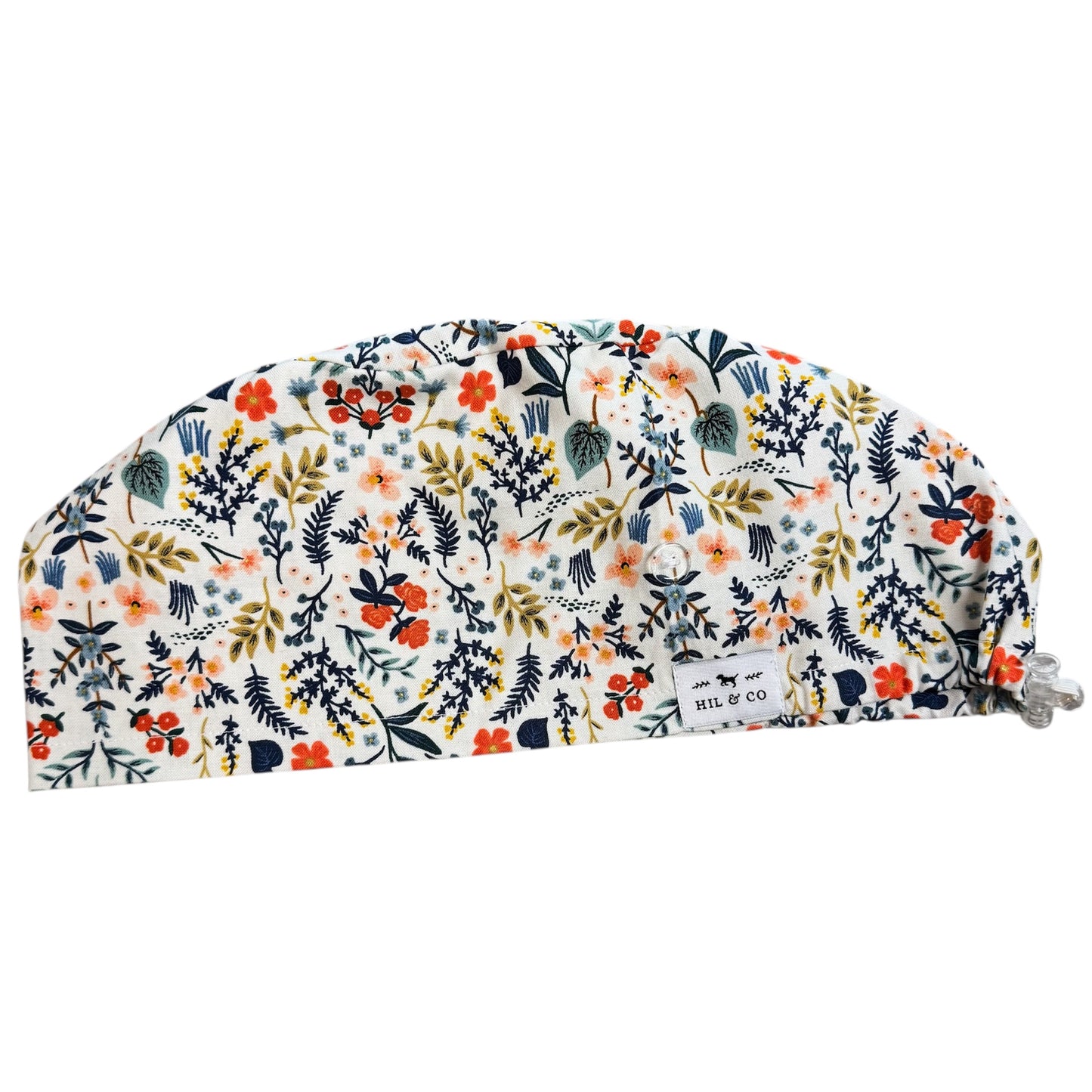 Wildwood Floral Scrub Cap (White)