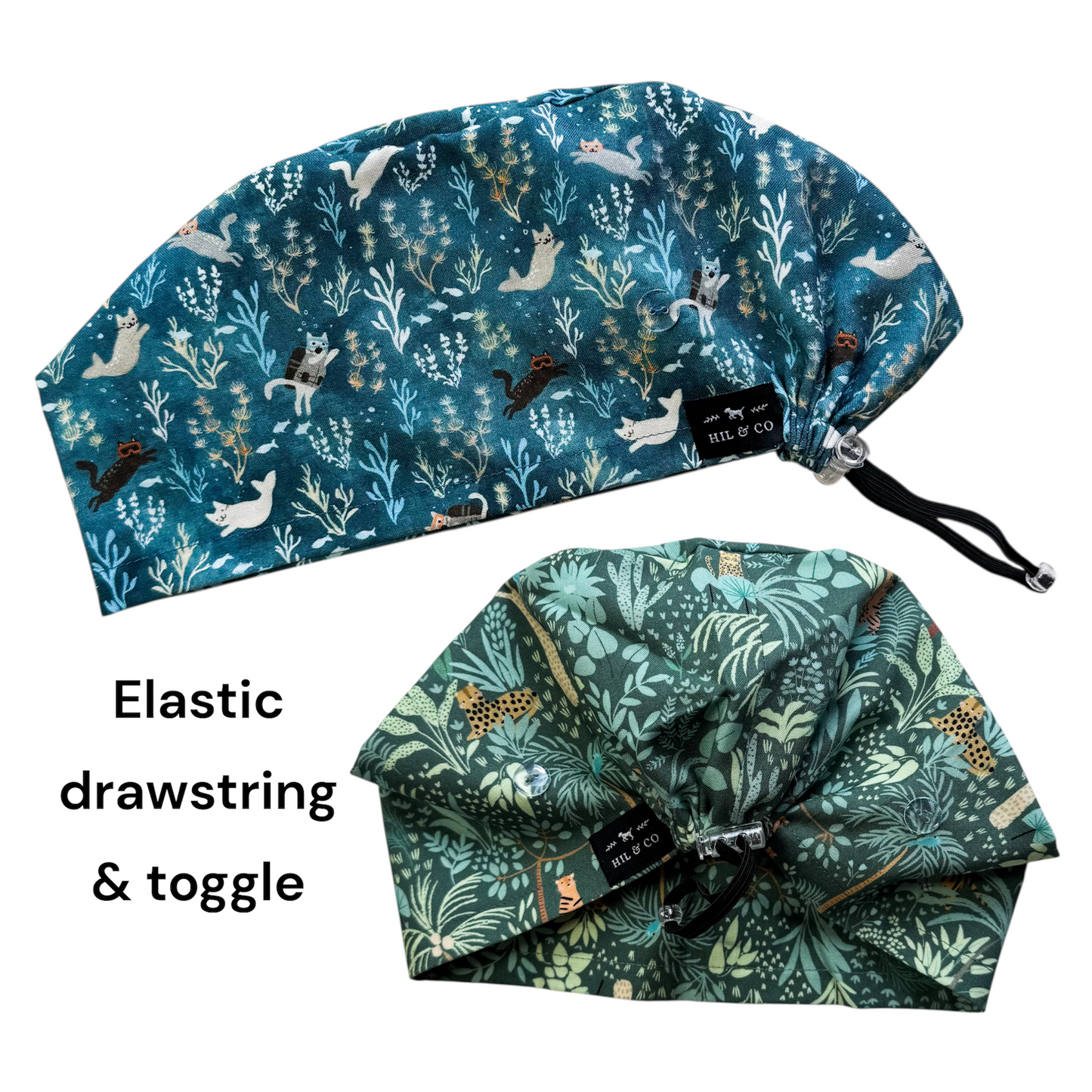 Wildwood Floral Scrub Cap (White)